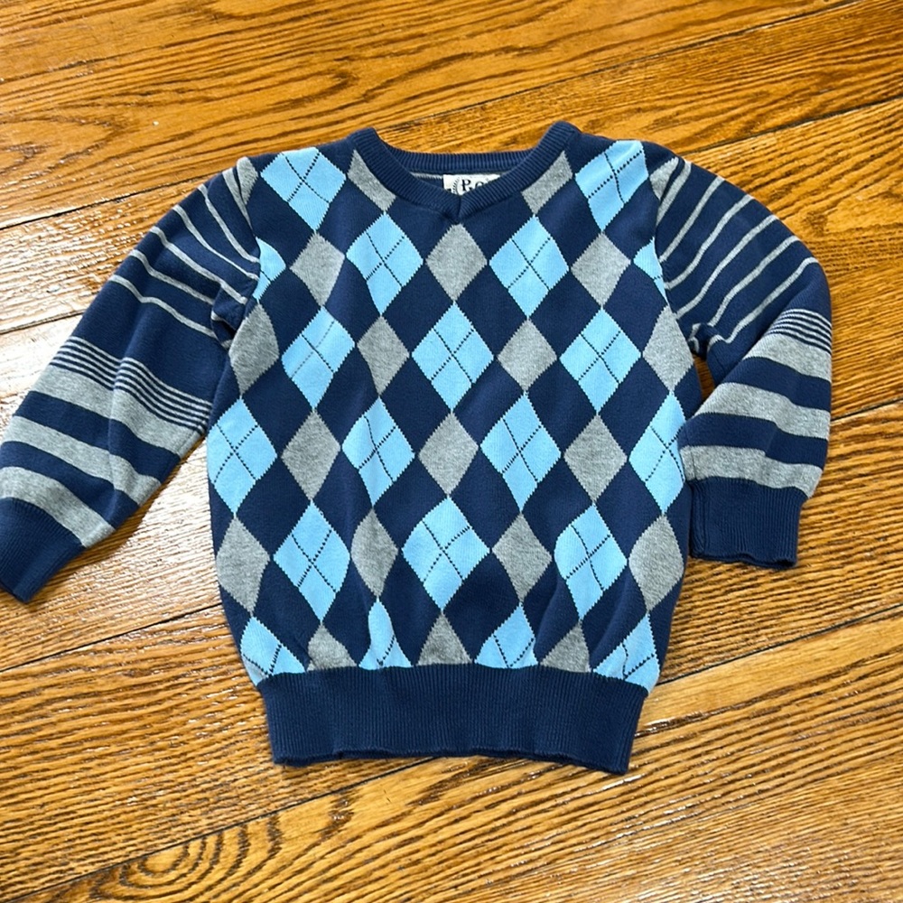 Children’s Place argyle pullover sweater, size 4T. Blue/gray. Good condition.